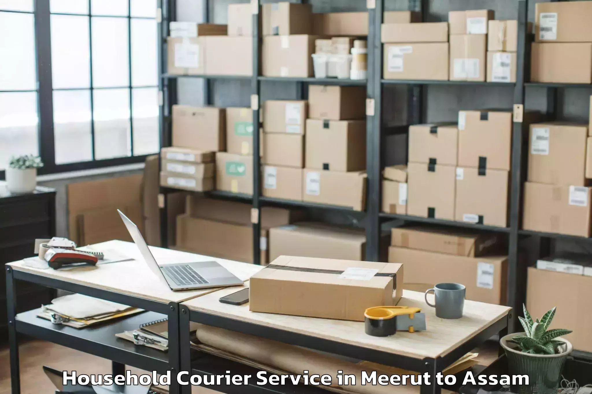 Book Your Meerut to Pachim Nalbari Household Courier Today